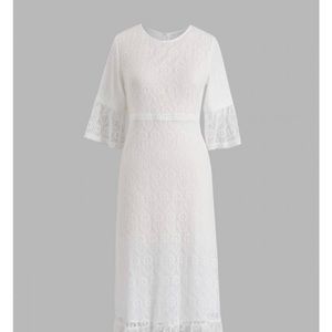 Cherieday Round Neck White Lace dress